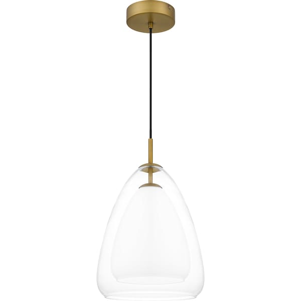 Quoizel Aero Mid Pendant 1 Light Aged Brass PCAER1511AB - main